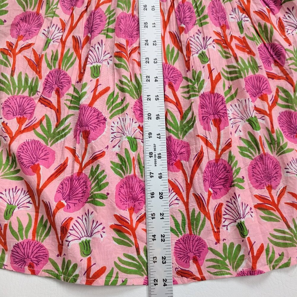 NWT THML Pink Floral Boho Peasant Top Medium - Picture 10 of 14